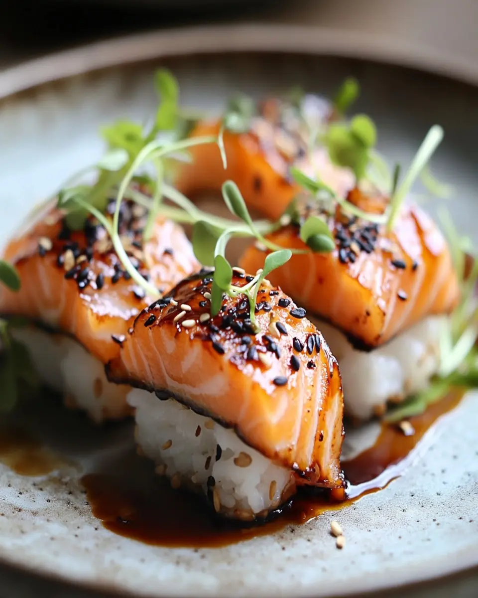 Salmon Belly Torched Nigiri-Style: Juicy Bliss Awaits