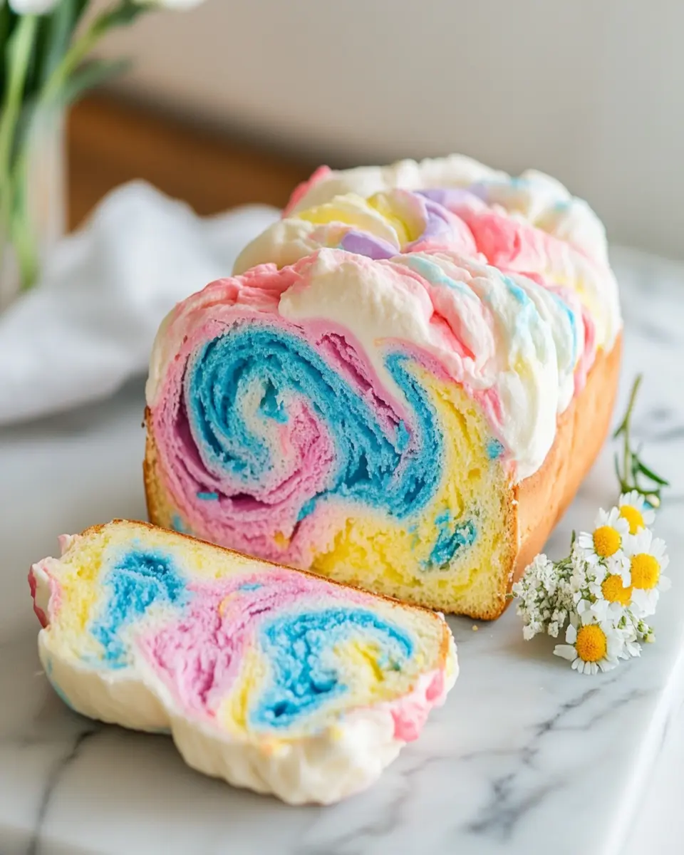 Cloud Bread Recipe Pastel Swirl Loaf: Light & Dreamy Delight
