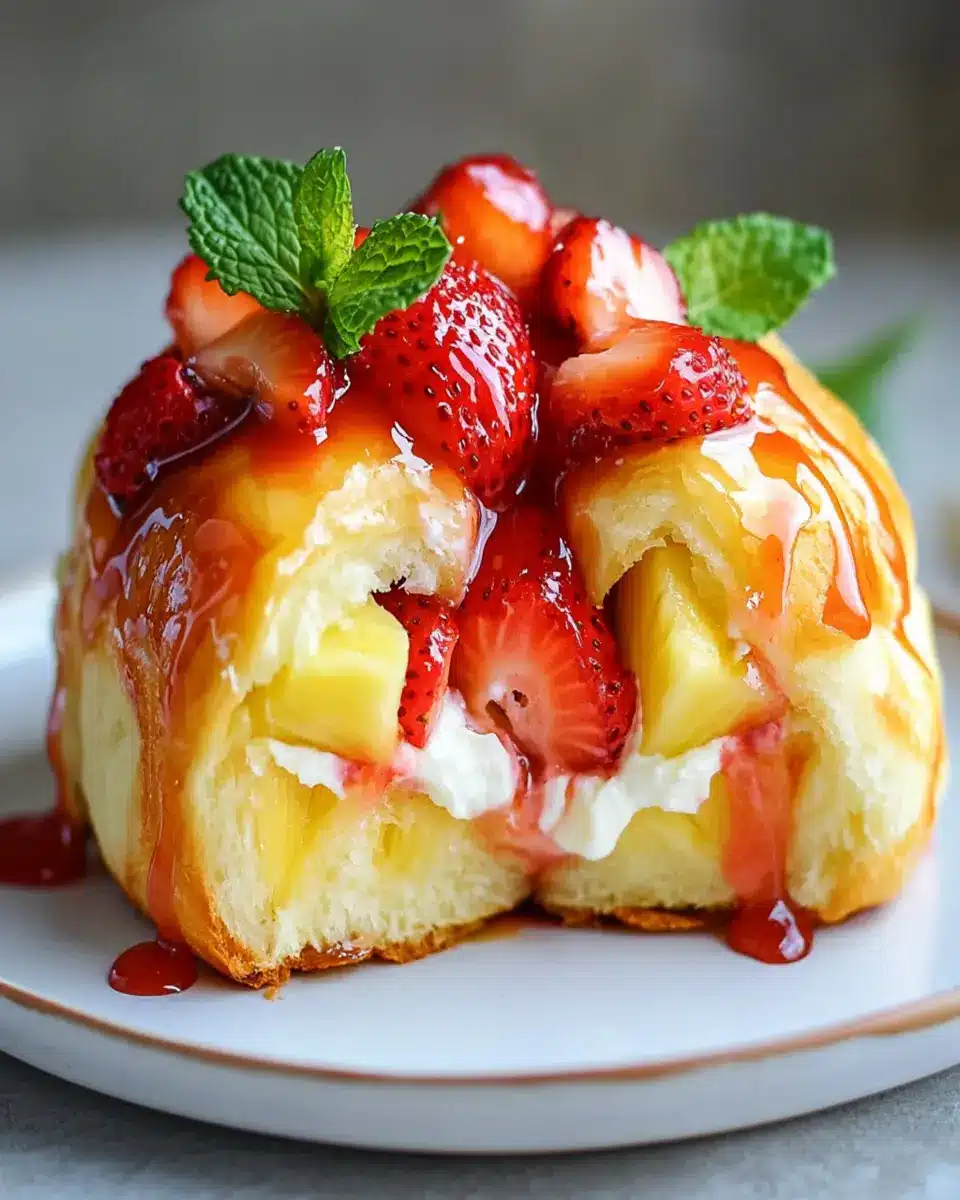 Strawberry and Cream Cheese Pineapple Bun: Irresistibly Sweet!