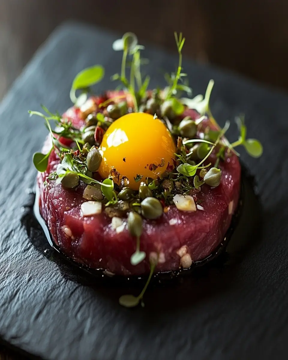 Beef Heart Tartare: Bold Flavor with Creamy Egg Yolk Delight
