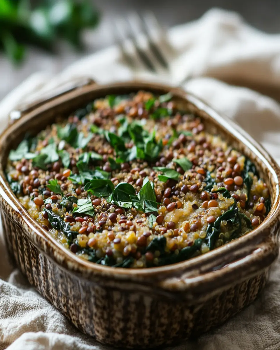 Healthy Quinoa Lentil Spinach Bake: A Delicious Dinner Escape