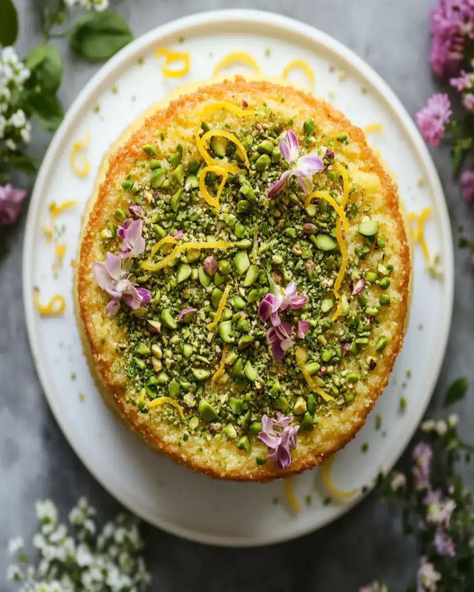 Irresistible Flourless Lemon Pistachio Cake: Zesty Delight!