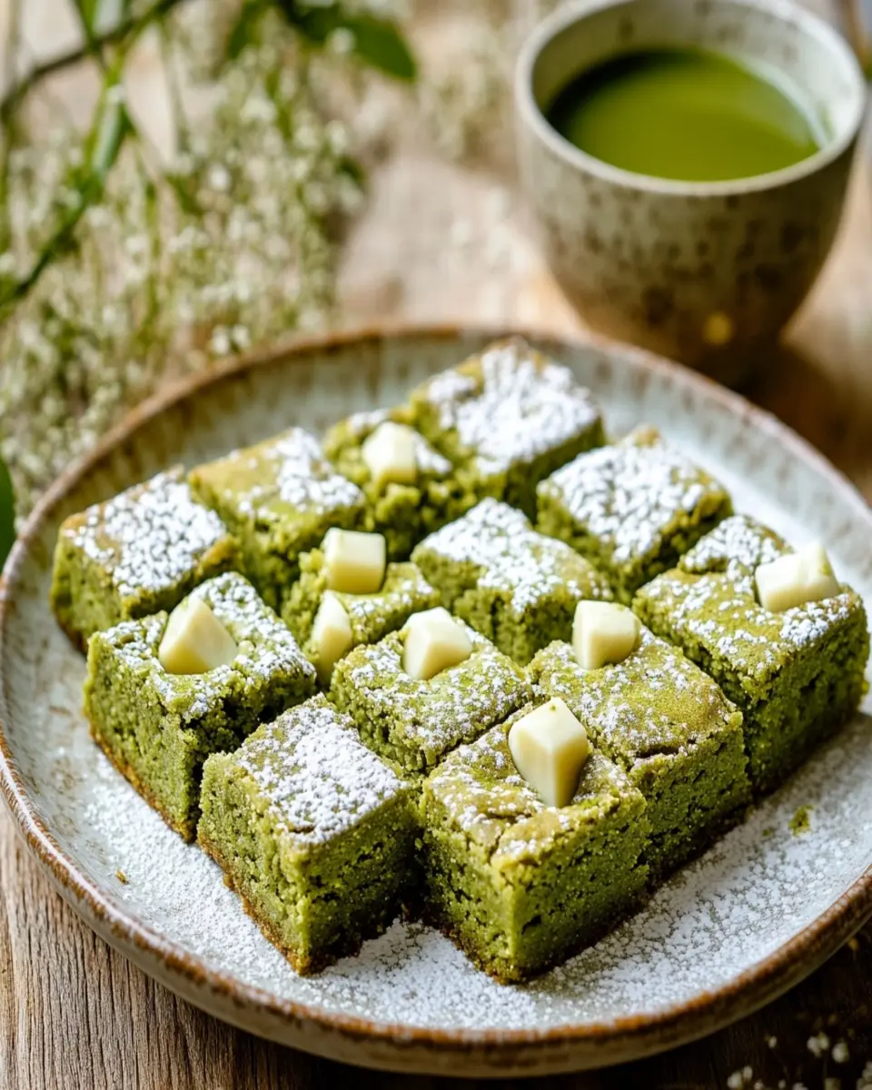 Matcha White Chocolate Blondies: Irresistibly Gooey Delights