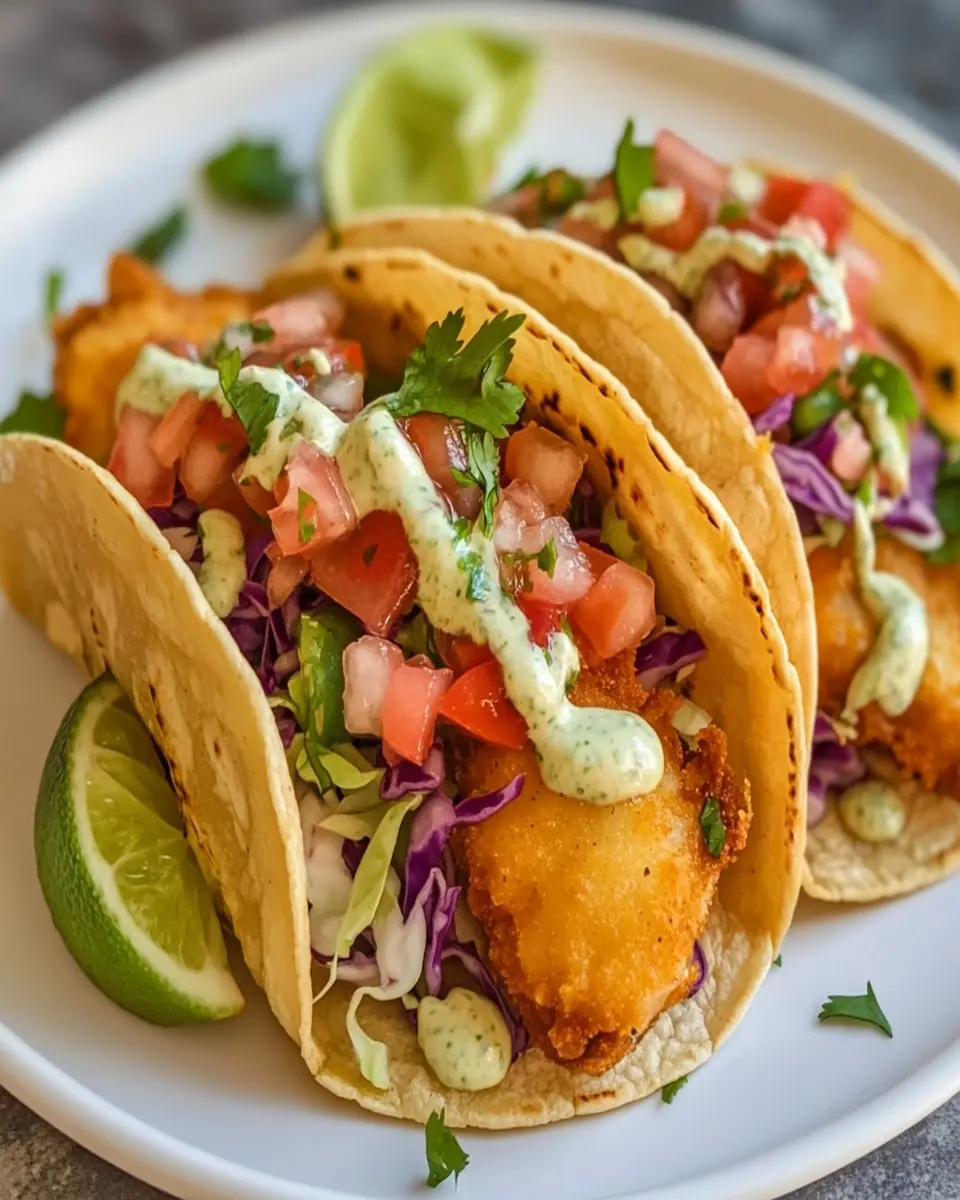 Crispy Fish Tacos Slathered in Zesty Homemade Sauce